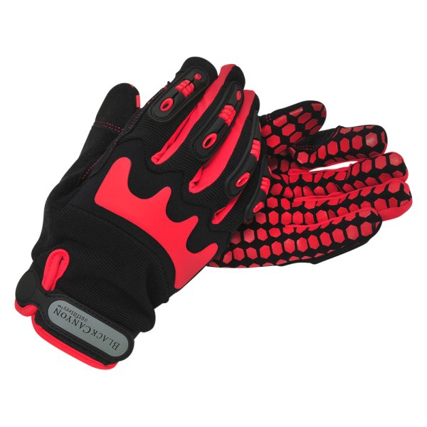 BlackCanyon Outfitters® - Large Hi-Dexterity Black/Red Synthetic Leather Impact Resistant Gloves