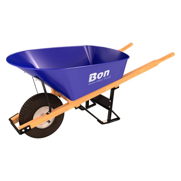 Bon Pro Plus® - 6 cu ft Steel Purple Tray Wheelbarrow with Single 4 Ply Knobby Wheel