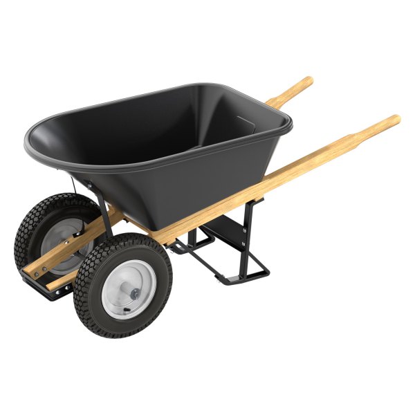 Bon Pro Plus® - 5-3/4 cu ft Poly Black Tray Wheelbarrow with Double 4 Ply Knobby Wheels