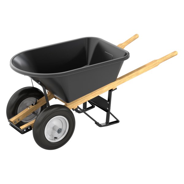 Bon Pro Plus® - 5-3/4 cu ft Poly Black Tray Wheelbarrow with Double 4 Ply Ribbed Wheels