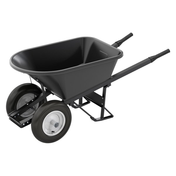 Bon Pro Plus® - 5-3/4 cu ft Poly Black Tray Wheelbarrow with Double 4 Ply Ribbed Wheels