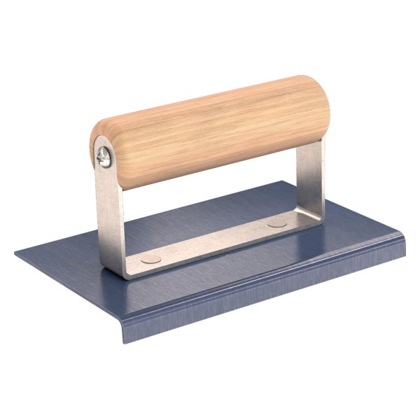 Bon Trade Tough® - 6" x 4" Radius 1/8" Steel Outside Corner Edger with Wood Comfort Grip Handle