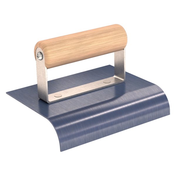 Bon Trade Tough® - 6" x 4" Radius 1" Steel Outside Corner Edger with Wood Comfort Grip Handle