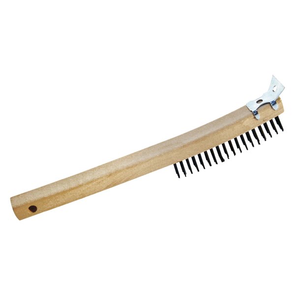 Bon® - 14" x 1" Curved Handle Wire Brush with Scraper