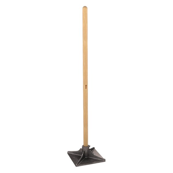 Bon® - 8" x 8" Cast Iron Dirt Tamper with 4' Wood Handle