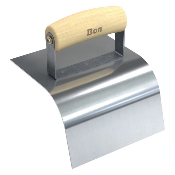 Bon® - 6" x 5" Radius 2" Outside Corner Concrete Curb Edger with Wood Comfort Wave Handle