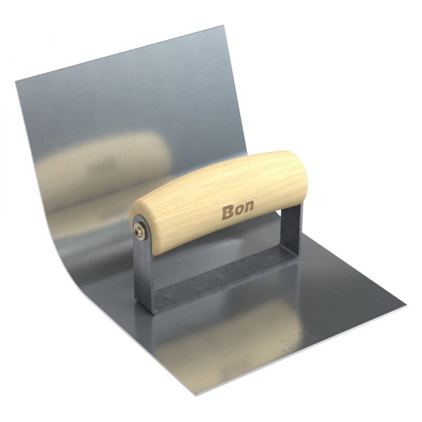 Bon® - 6" x 4-1/2" Radius 2" Inside Corner Concrete Gutter Tool Edger with Wood Comfort Wave Handle