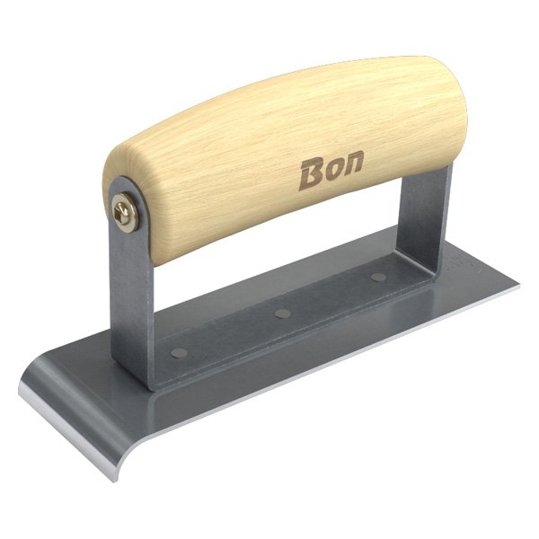 Bon® - 6" x 2" Radius 3/8" Outside Corner Concrete Edger with Wood Comfort Wave Handle