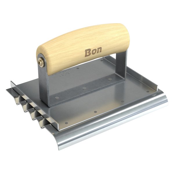 Bon® - 6" x 4-3/4" Concrete Safety Step Edger with Wood Comfort Wave Handle
