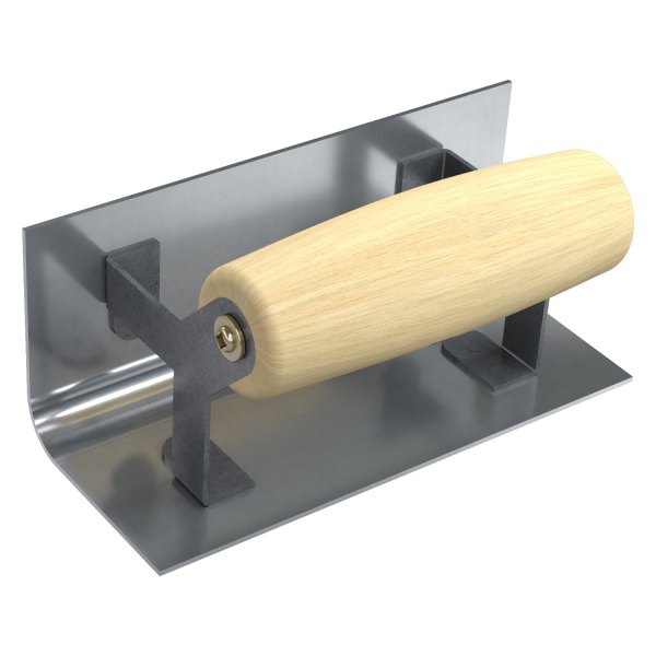 Bon® - 6" x 2-1/2" Radius 1/2" Stainless Steel Inside Corner Concrete Corner Tool with Wood Comfort Wave Handle