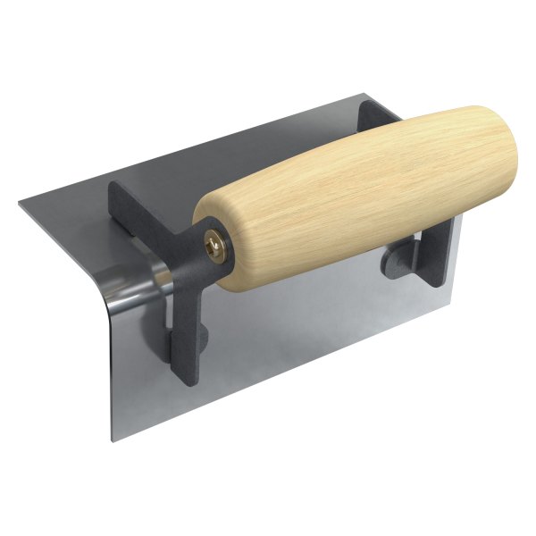 Bon® - 6" x 2-1/2" Radius 1/2" Stainless Steel Outside Corner Concrete Corner Tool with Wood Comfort Wave Handle