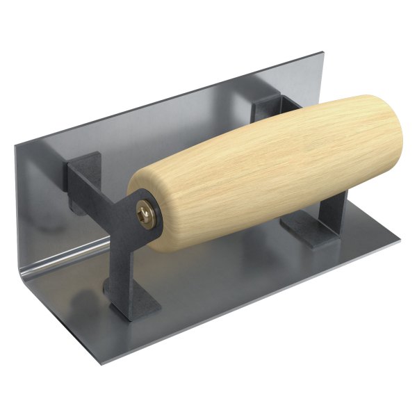 Bon® - 6" x 2-1/2" Radius 1/4" Stainless Steel Inside Corner Concrete Corner Tool with Wood Comfort Wave Handle