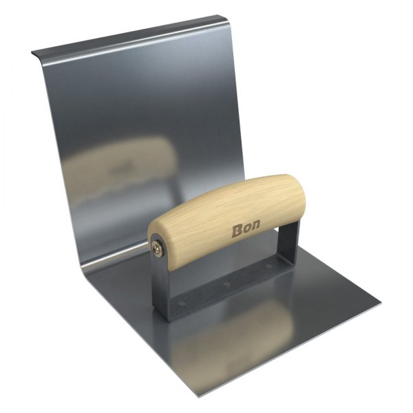 Bon® - 6" x 6" Radius 1/2" Stainless Steel Inside/Outside Corner Epoxy Base Tool Edger with Wood Comfort Wave Handle