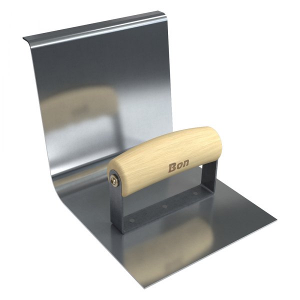Bon® - 6" x 6" Radius 1" Stainless Steel Inside/Outside Corner Epoxy Base Tool Edger with Wood Comfort Wave Handle