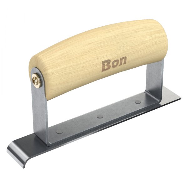 Bon® - 6" x 1" Radius 1/4" Outside Corner Concrete Edger with Wood Comfort Wave Handle