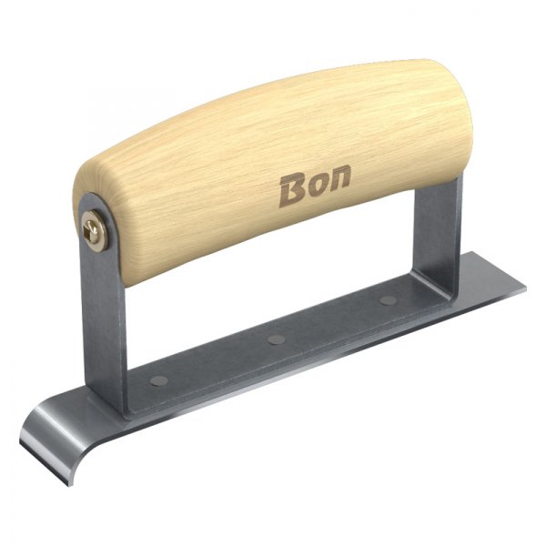 Bon® - 6" x 1" Radius 3/8" Outside Corner Concrete Edger with Wood Comfort Wave Handle