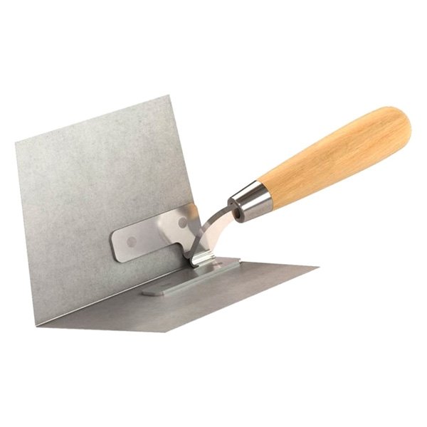 Bon® - 4-1/4" to 5" x 4" Wood Handle Stainless Steel Tapered 90° Angled Plow Trowel