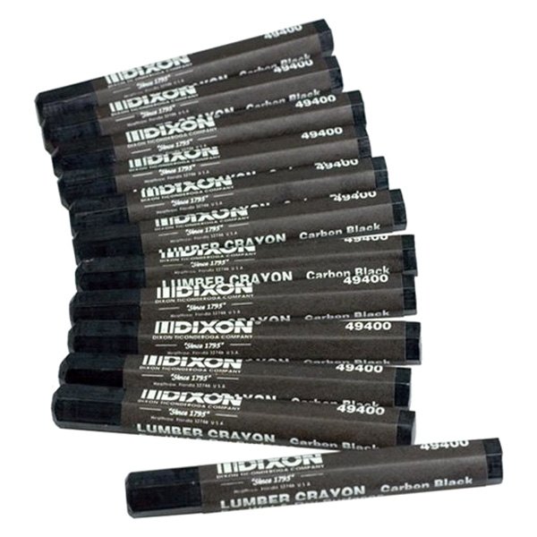 Dixon 49400 Lumber Marking Crayons Black 12-Pack