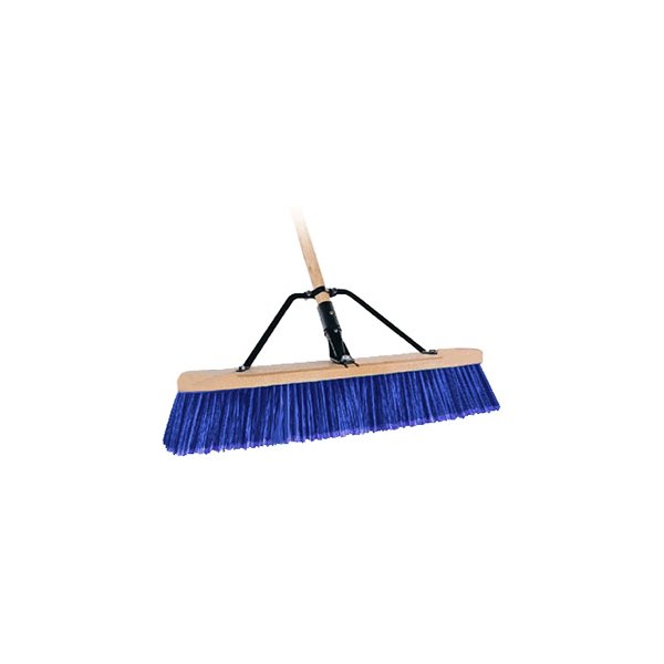 Bon® - 24" Blue Stiff Bristle Paver Floor Broom with 5' Wood Handle