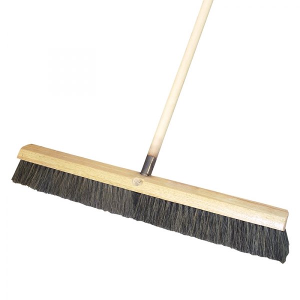 Bon® - 24" Gray Horsehair Floor Broom with 5' Wood Handle