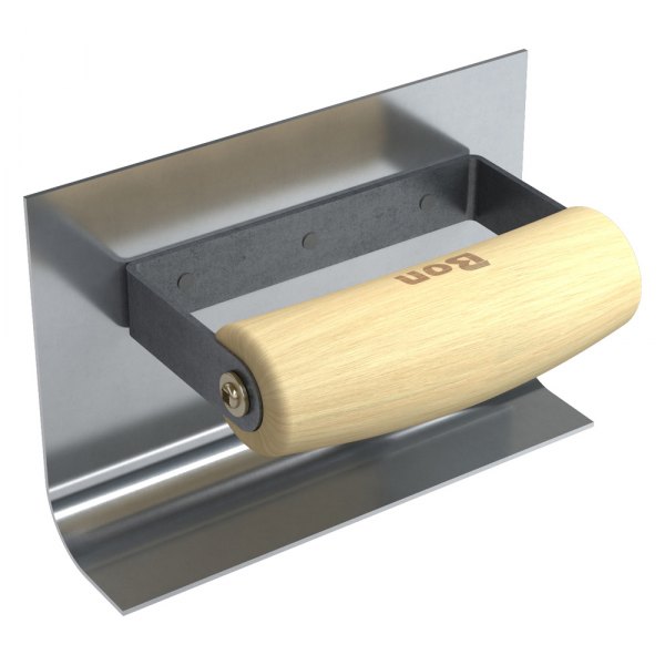Bon® - 6" x 1-1/2" Radius 3/4" Stainless Steel Inside Corner Epoxy Cove Tool with Wood Comfort Wave Handle