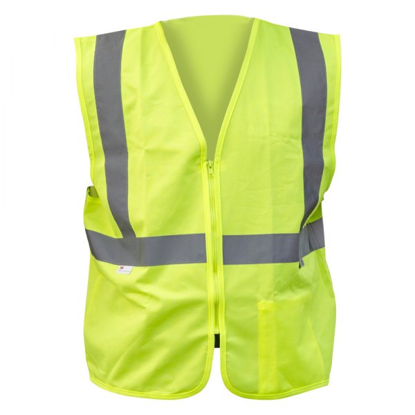 Bon® - Medium/Large Yellow Polyester Zippered ?losure High Visibility Safety Vest