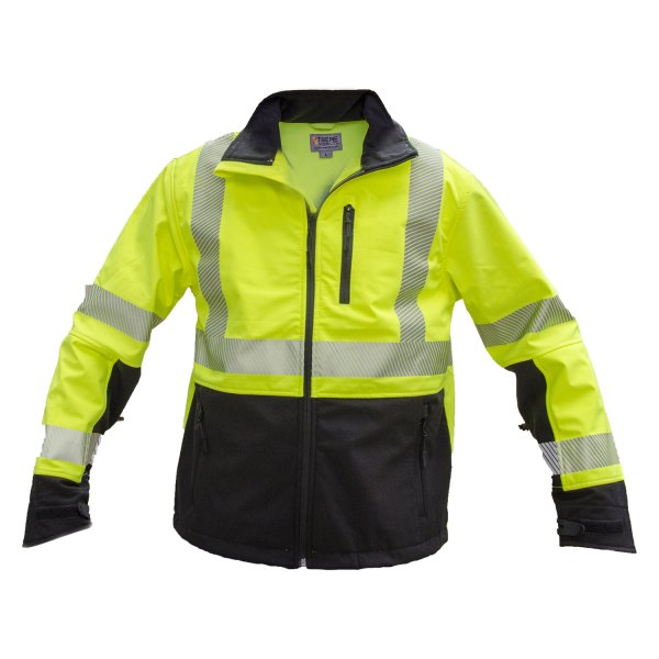 Bon® - Large Black/Yellow Polyester/Spandex Collared High Visibility Jacket