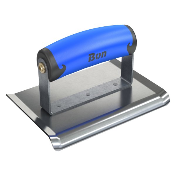 Bon® - 6" x 4" Radius 3/8" Stainless Steel Outside Corner Concrete Curved Edger with Plastic Comfort Wave Handle