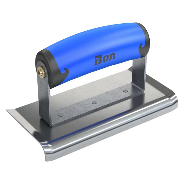 Bon® - 6" x 2-7/8" Radius 3/8" Stainless Steel Outside Corner Concrete Curved Edger with Plastic Comfort Wave Handle