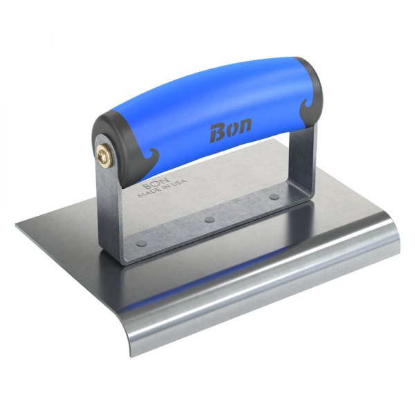 Bon® - 6" x 4" Radius 1/2" Stainless Steel Outside Corner Concrete Sidewalk Edger with Plastic Comfort Wave Handle