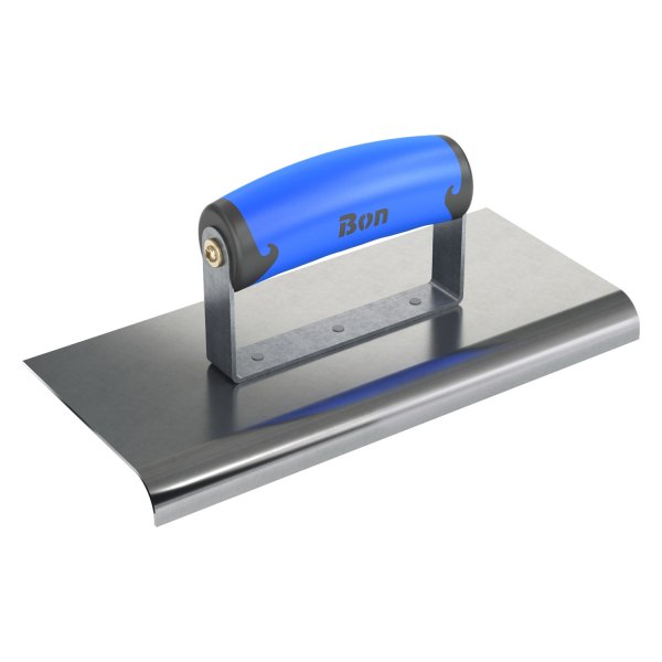 Bon® - 9" x 4" Radius 1/2" Stainless Steel Outside Corner Concrete Sidewalk Edger with Plastic Comfort Wave Handle