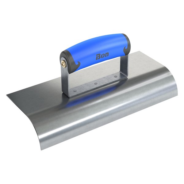 Bon® - 10" x 4" Radius 1-1/2" Stainless Steel Outside Corner Concrete Sidewalk Edger with Plastic Comfort Wave Handle