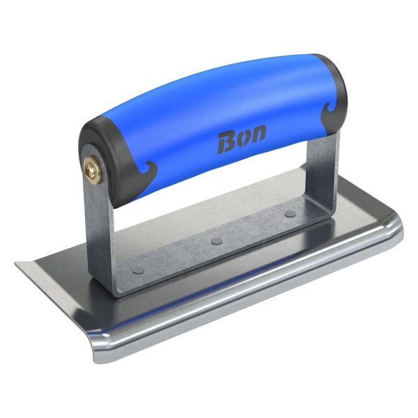 Bon® - 6" x 2-1/2" Radius 1/4" Stainless Steel Outside Corner Concrete Curved Edger with Plastic Comfort Wave Handle