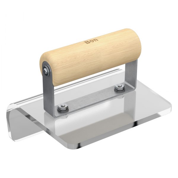 Bon® - 6" x 5" Radius 1" Plexiglass Outside Corner Concrete Edger with Wood Comfort Grip Handle