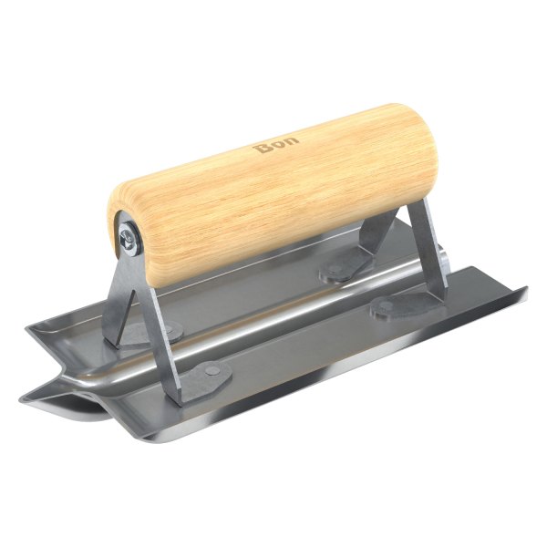 Bon® - 6" x 3" Bit 1/2" x 1/2" Radius 1/4" Stainless Steel Single End Concrete Groover with Wood Comfort Grip Handle