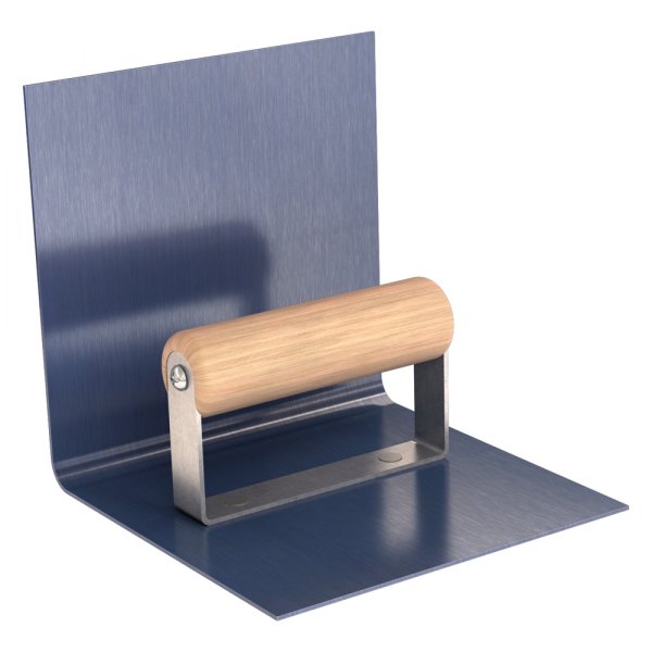 Bon® - 6" x 6" Radius 3/8" Blue Steel Inside Corner Concrete Edger with Wood Comfort Grip Handle