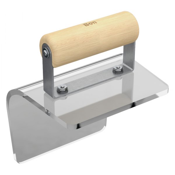 Bon® - 6" x 5" Radius 1-1/2" Plexiglass Outside Corner Concrete Edger with Wood Comfort Grip Handle
