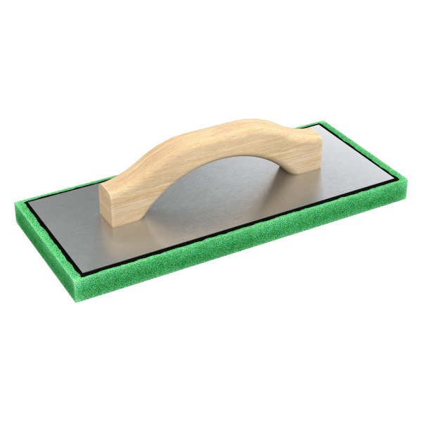 Bon® - 12" x 5" x 3/4" Square End Green Foam Fine Float with Wood Handle
