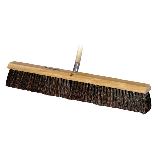 Bon® - 24" Red Black Plastic Bristles Floor Broom with 5' Wood Handle
