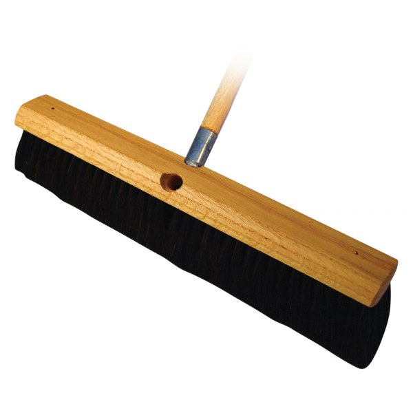 Bon® - 18" Black Horsehair Bristles Street Floor Broom with 5' Wood Handle