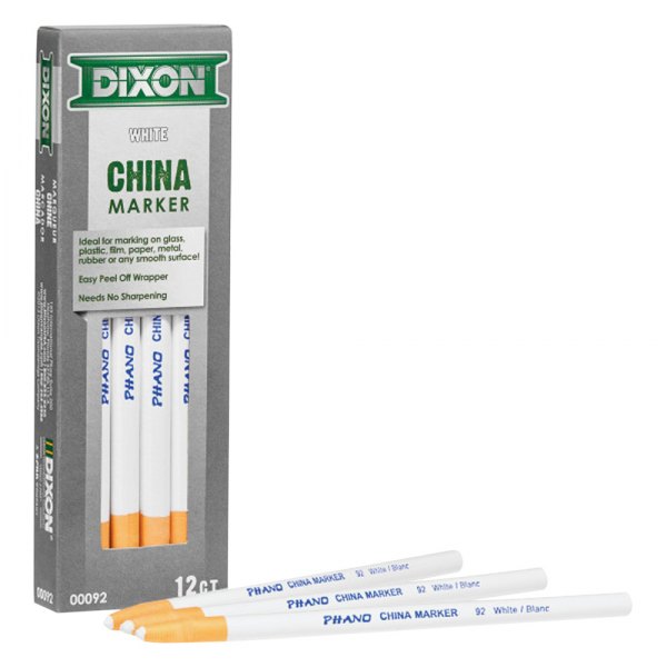 Bon® 84-282 - Dixon™ 12 Pieces 1/8 White China Markers 