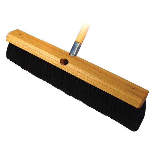 Bon® - 24" Black Horsehair Bristles Street Floor Broom with 5' Wood Handle