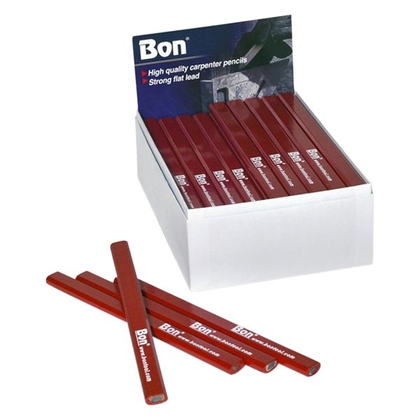 Bon® - 7" Red Casing Flat Lead Carpenter Pencils