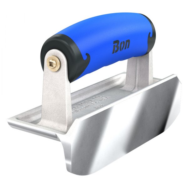 Bon® - Concrete Bullet™ 6" x 2-1/4" Radius 1/4" Stainless Steel Outside Corner Concrete Edger with Plastic Comfort Wave Handle