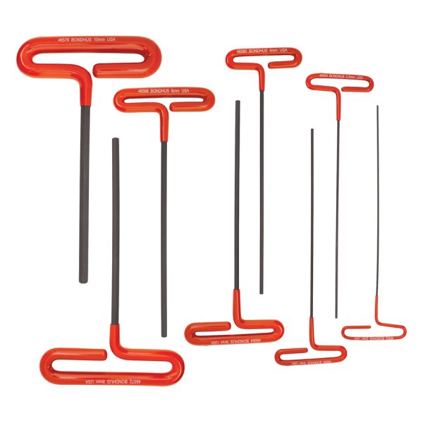 Bondhus® - 8-Piece 2 to 10 mm Metric Dipped Loop T-Handle Hex Key Set