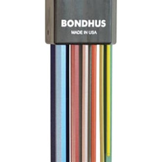 Bondhus® 69699 - ColorGuard™ 9-Piece 1.5 to 10 mm Metric Extra-Long Arm Ball End Hex Key Set