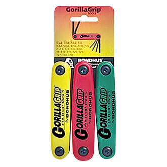Bondhus® - GorillaGrip™ 3-Piece SAE/Metric Folding Torx Keys
