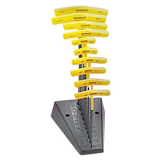 Bondhus® - ProGuard™ 10-Piece 3/32" to 3/8" SAE Dipped T-Handle Ball End Hex Key Set