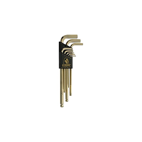 Bondhus® - GoldGuard™ 9-Piece 1.5 to 10 mm Metric Long Arm Ball End Hex Key Set