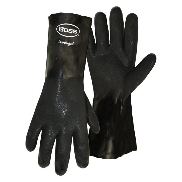 Boss Gloves® - Large Black Cotton Chemical Resistant Gloves